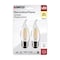 Satco 4-Watt CA10 LED - Clear - Medium Base - 3000K - 350 Lumens - 120 Volts, 2PK S21850 - alternate 5